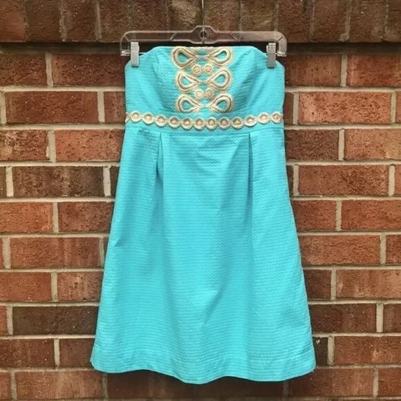 Lilly Pulitzer Betsey Strapless Dress sz 2 - Picture 2 of 13